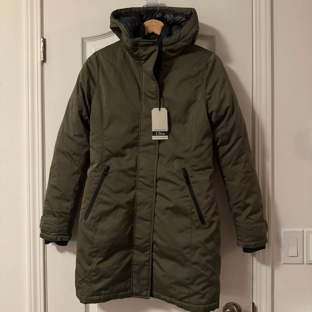 NWT ABERCROMBIE & FITCH ULTRA 3-in-1 PREMIUM PARKA COAT SIZE XS (2PC SET)